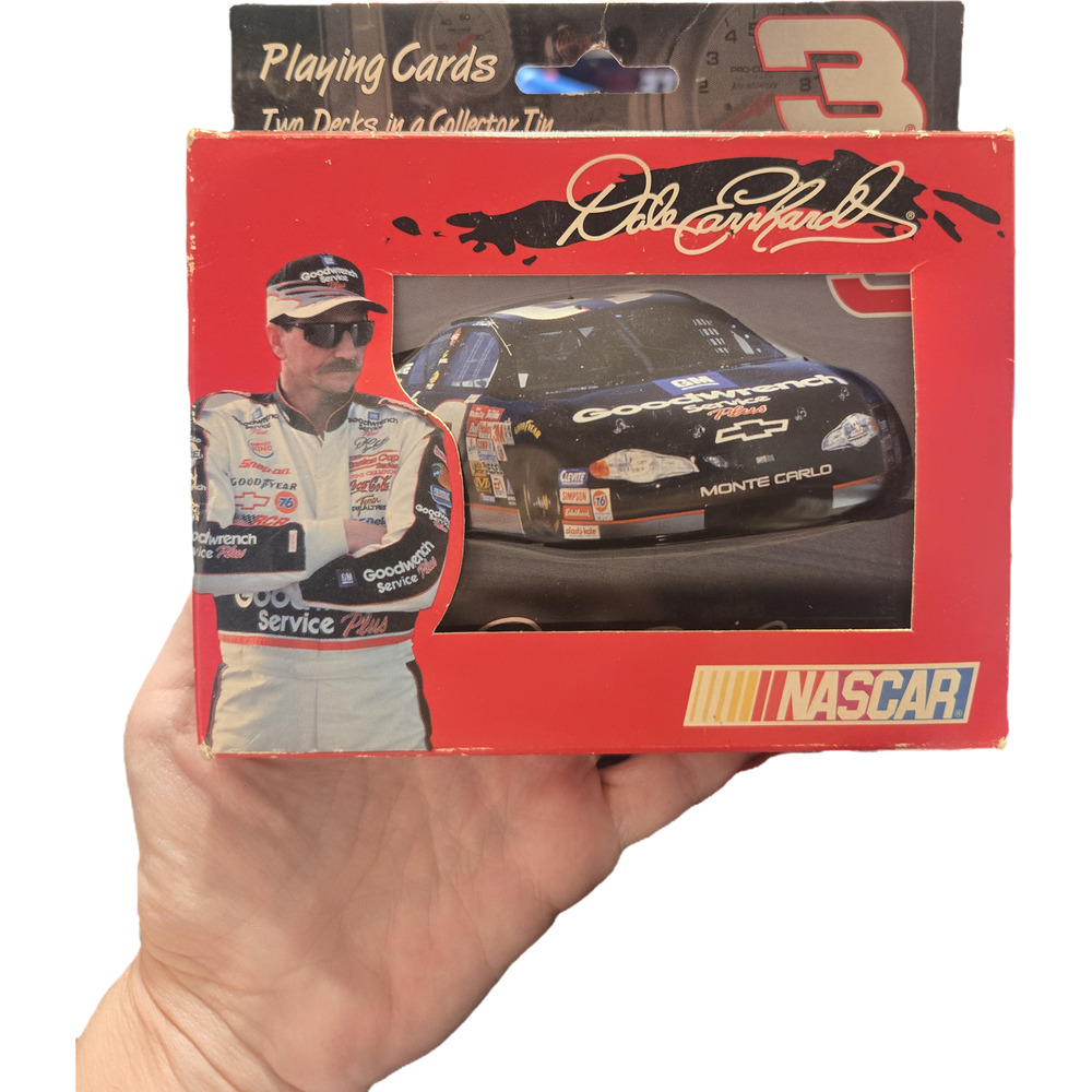 Dale Earnhardt 3 NASCAR Playing Cards 2 Decks In Embossed Collector Tin 2001 New